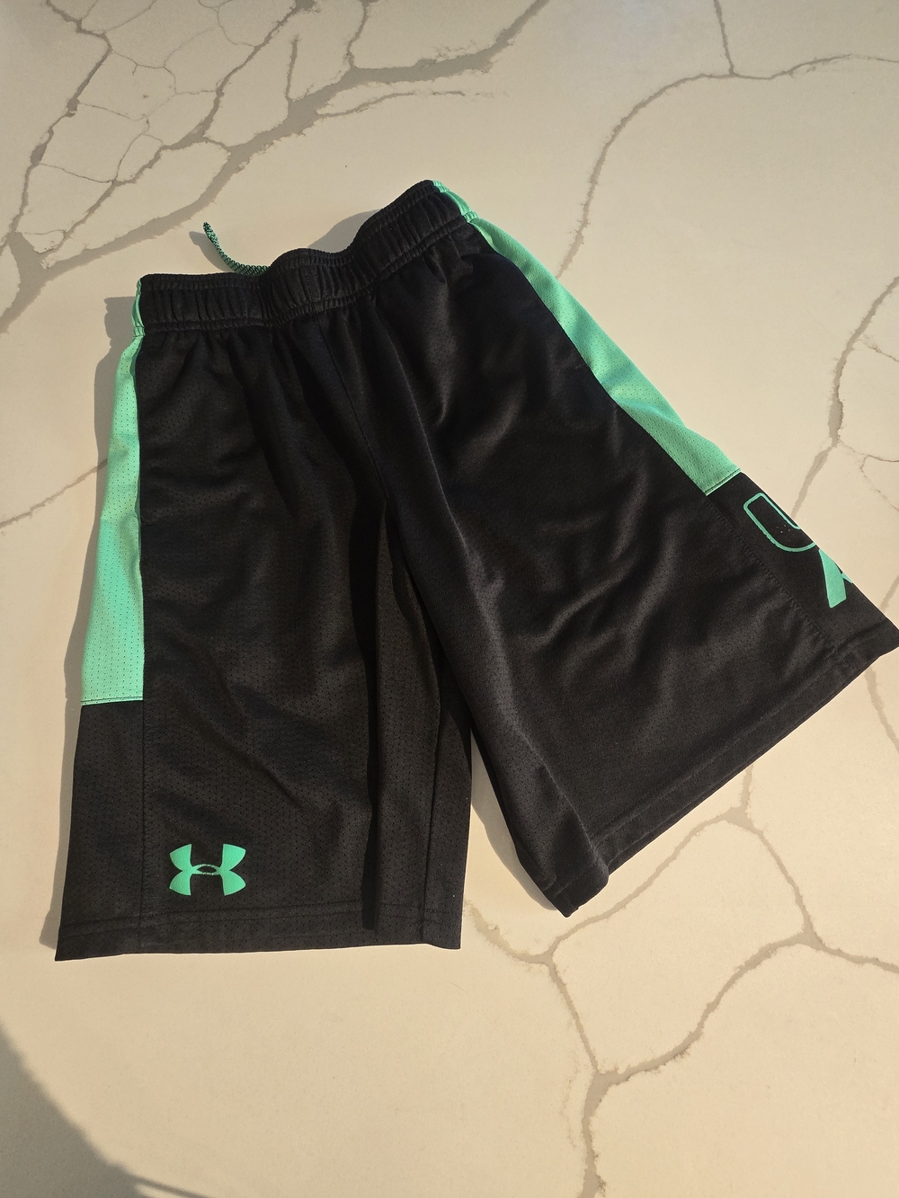 Under Armour Black & Teal Men's Athletic Shorts
